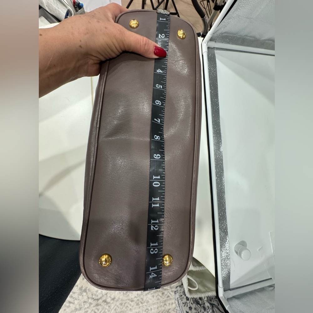 Prada Gray Satchel with Gold Accents - Picture 15 of 17